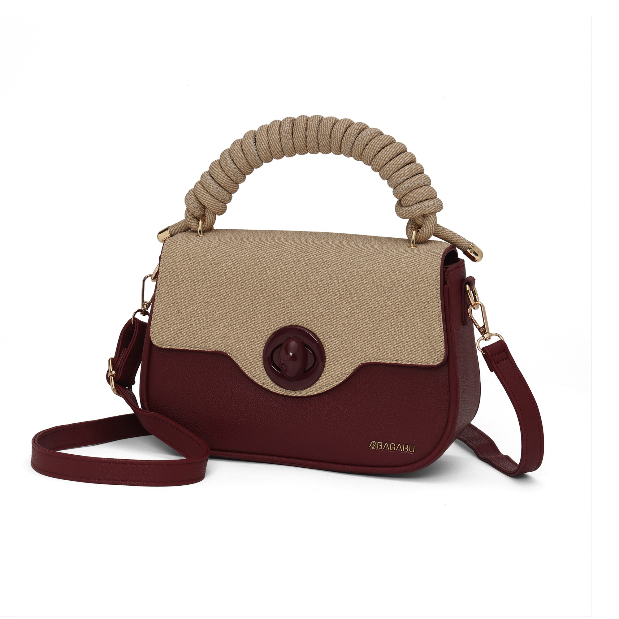 Eclipse Premium Vegan Knitted Handbag (burgundy)