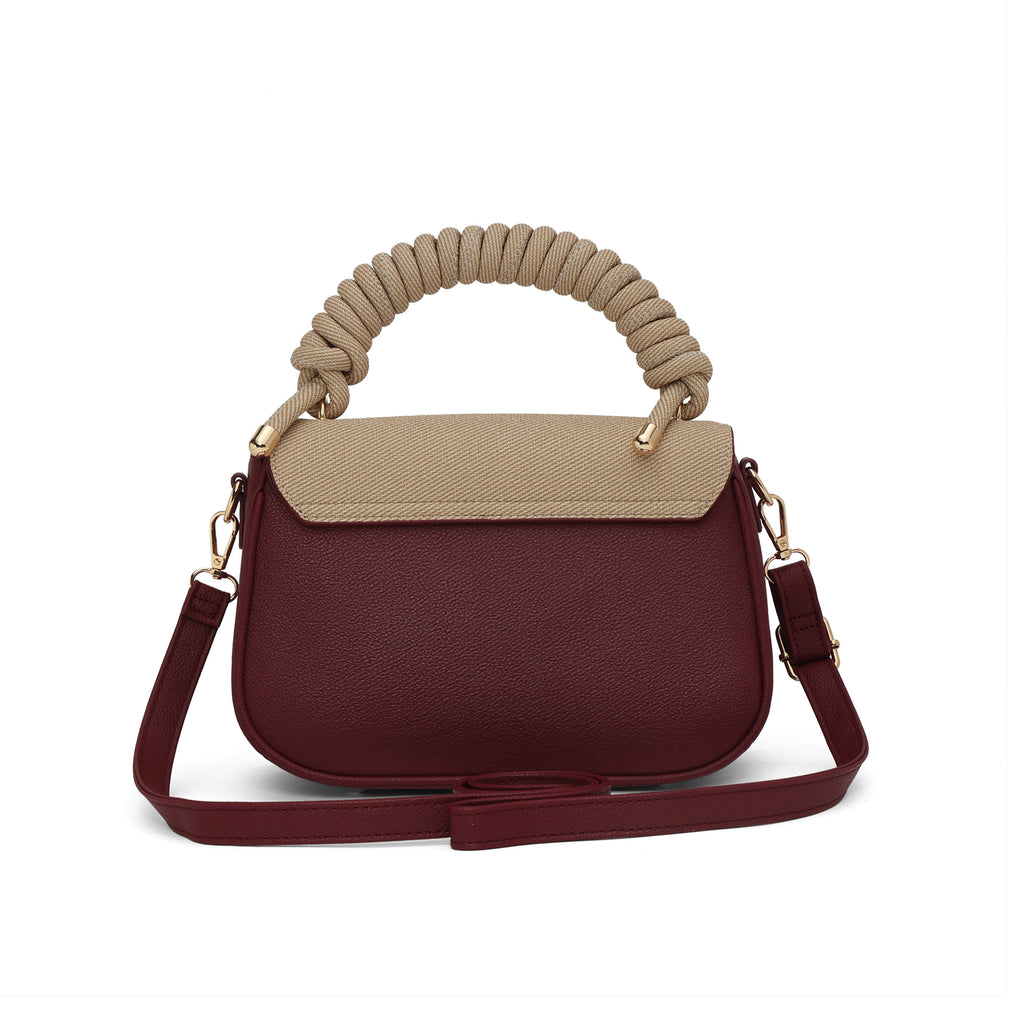 Eclipse Premium Vegan Knitted Handbag (burgundy)