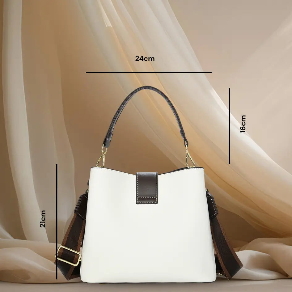 The Heart Locked Dual-Strap Handbag (White)