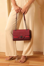 Bagabu Elegance Chain Shoulder Bag for Women (Burgundy)
