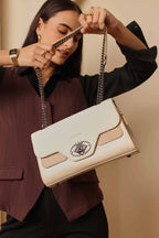Bagabu Elegance Chain Shoulder Bag for Women (Beige)