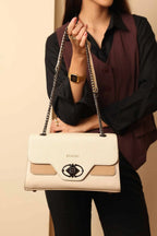 Bagabu Elegance Chain Shoulder Bag for Women (Beige)