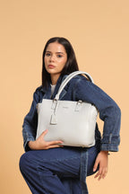 BAGABU Executive Laptop Tote Bag for Women (Grey)