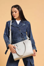 BAGABU Executive Laptop Tote Bag for Women (Grey)