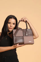 Bagabu Quadra Luxe Premium Vegan Leather Tote Set (brown)