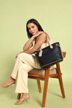 Elara Vegan Leather Tote Bag (Black)