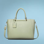 Verona Structured Vegan Leather Work Bag (Pastel Green)