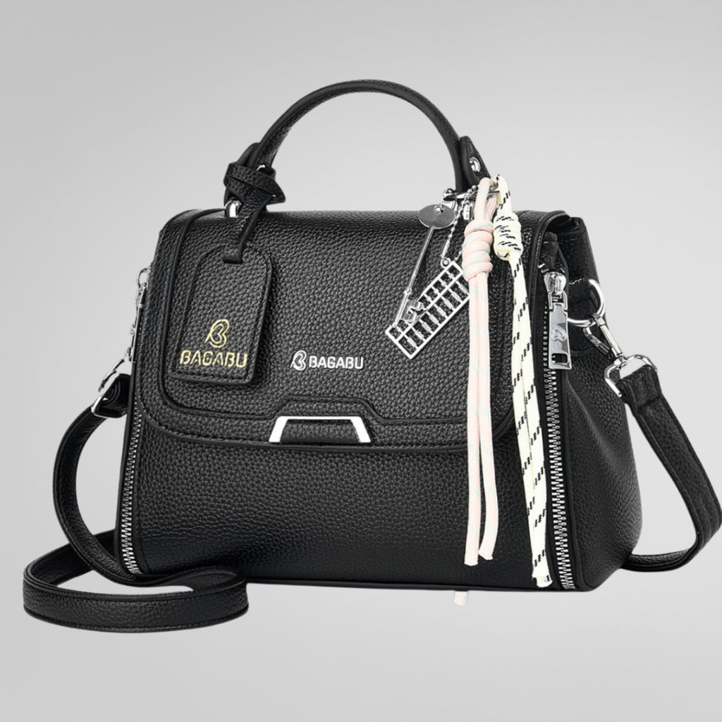 Xena mini Premium vegan leather handbag (dark black)