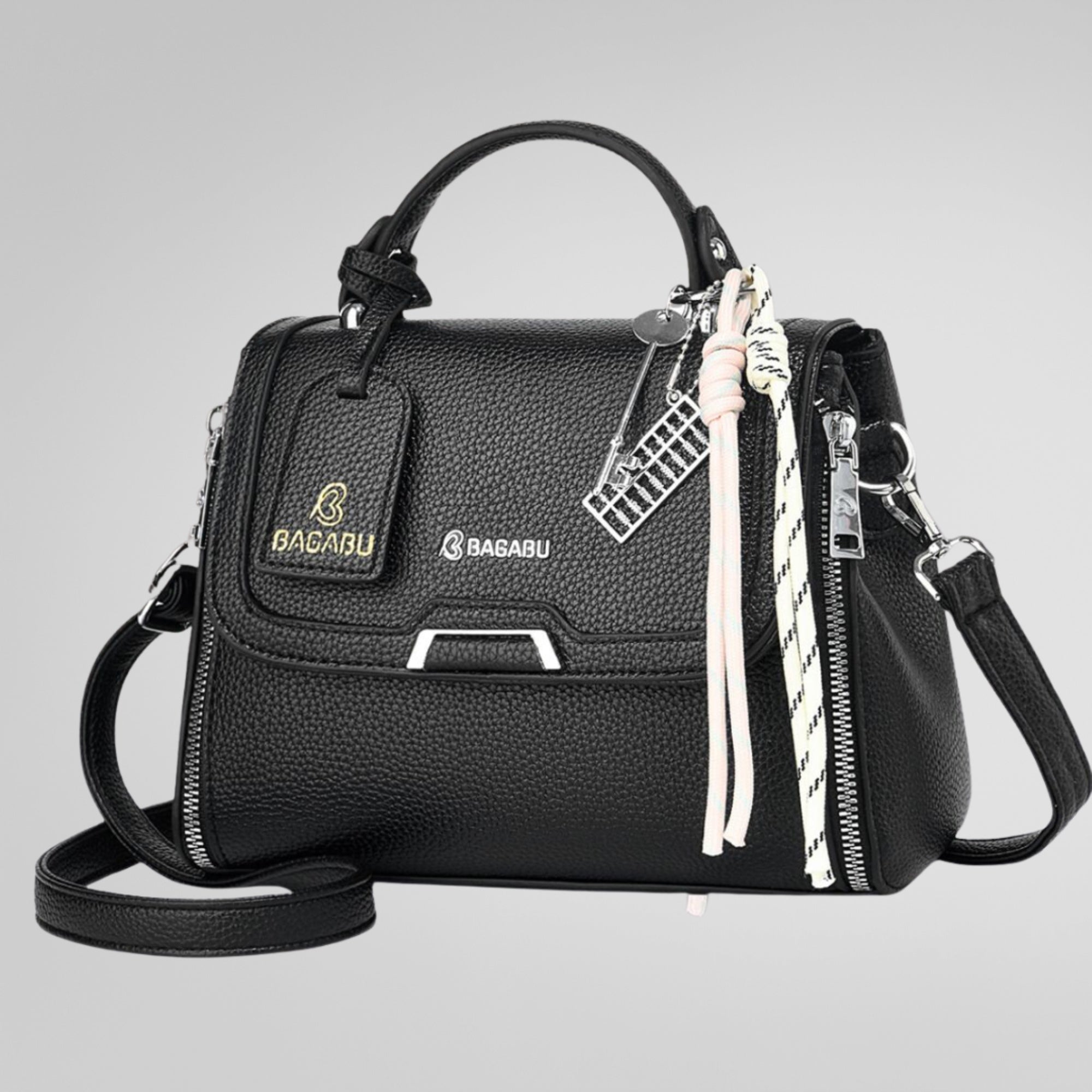 Xena mini Premium vegan leather handbag (dark black)