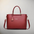Verona Structured Vegan Leather Work Bag (Red)