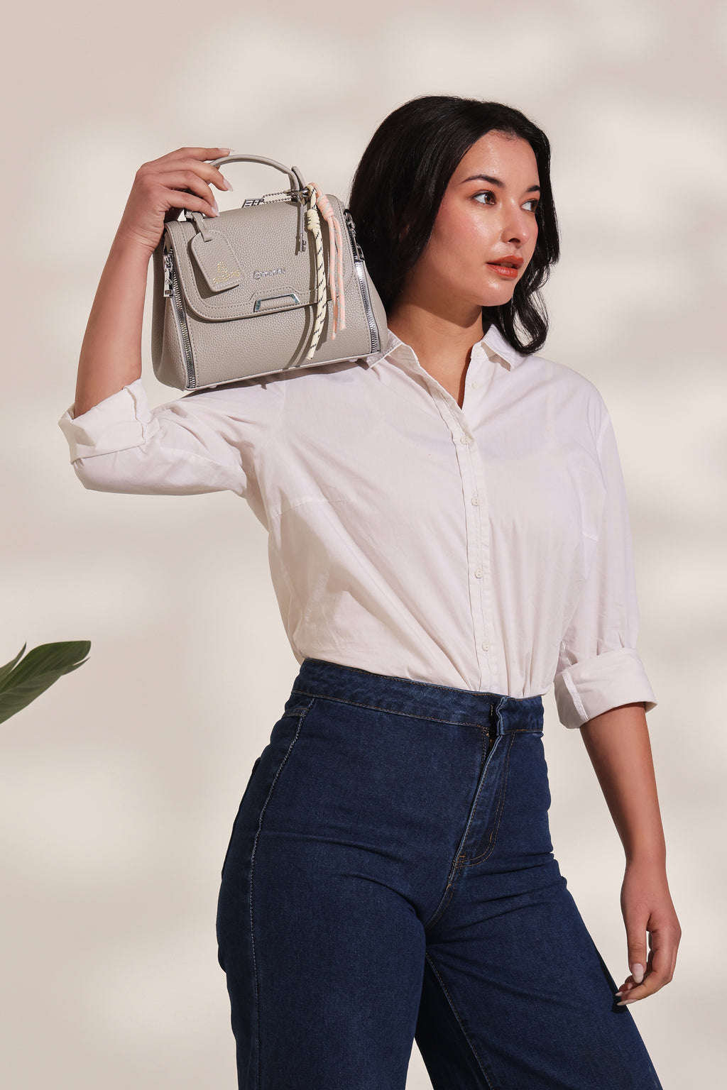 Xena mini Premium vegan leather handbag (grey)