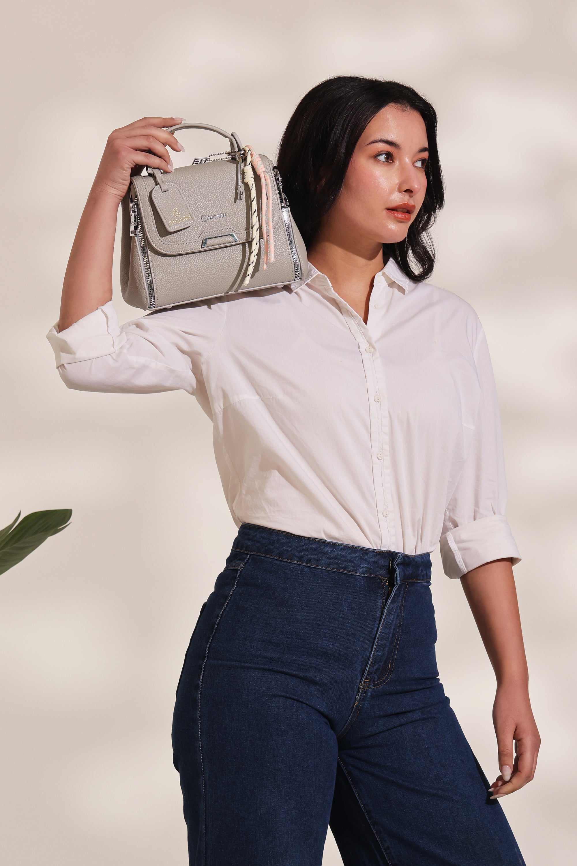 Xena mini Premium vegan leather handbag (grey)