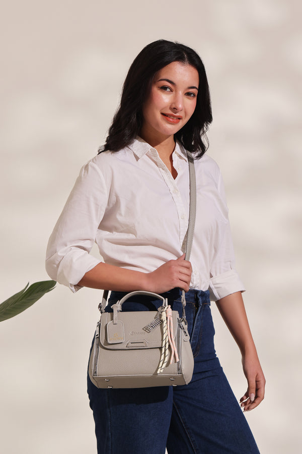 Xena mini Premium vegan leather handbag (grey)
