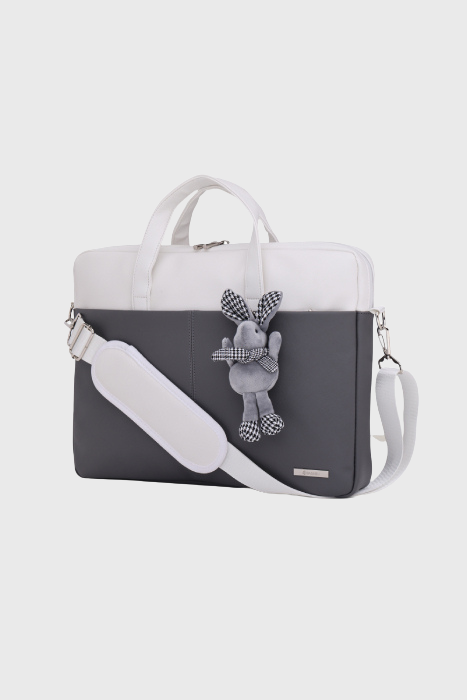 Bagabu Professional Laptop Tote Bag for Men & Women (Gray & White)
