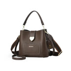 The Heart Locked Dual-Strap Handbag (Brown)