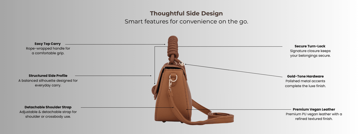 Bagabu Luxe Rope Handle Satchel Bag with Wallet (Khaki)