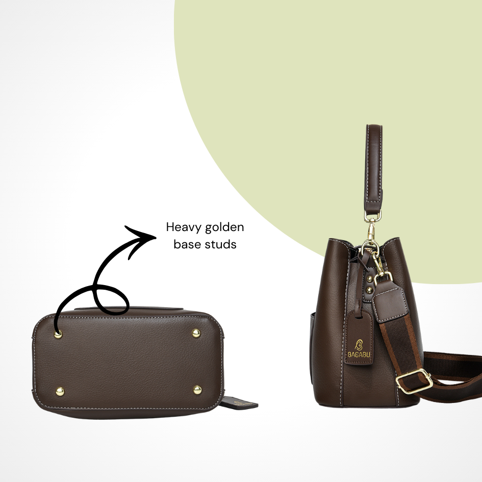 The Heart Locked Dual-Strap Handbag (Brown)