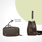 The Heart Locked Dual-Strap Handbag (Brown)