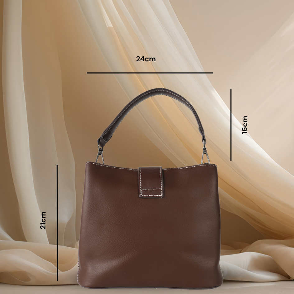 The Heart Locked Dual-Strap Handbag (Brown)