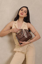 BAGABU Women's Premium Vegan Leather Satchel Handbag (Brown)