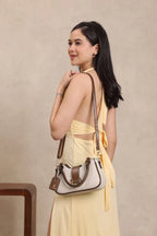 BAGABU Luxe Vegan Leather Structured Handbag (Beige)