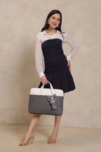 Bagabu Professional Laptop Tote Bag for Men & Women (Gray & White)
