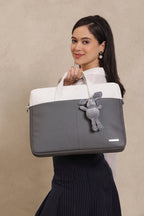 Bagabu Professional Laptop Tote Bag for Men & Women (Gray & White)