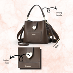 The Heart Locked Dual-Strap Handbag (Brown)