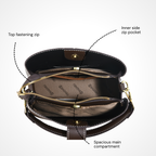 The Heart Locked Dual-Strap Handbag (Brown)