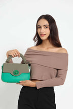 Bagabu Luxe Rope Handle Satchel Bag with Wallet (Green)