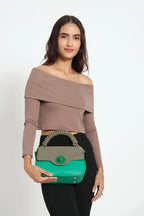 Bagabu Luxe Rope Handle Satchel Bag with Wallet (Green)