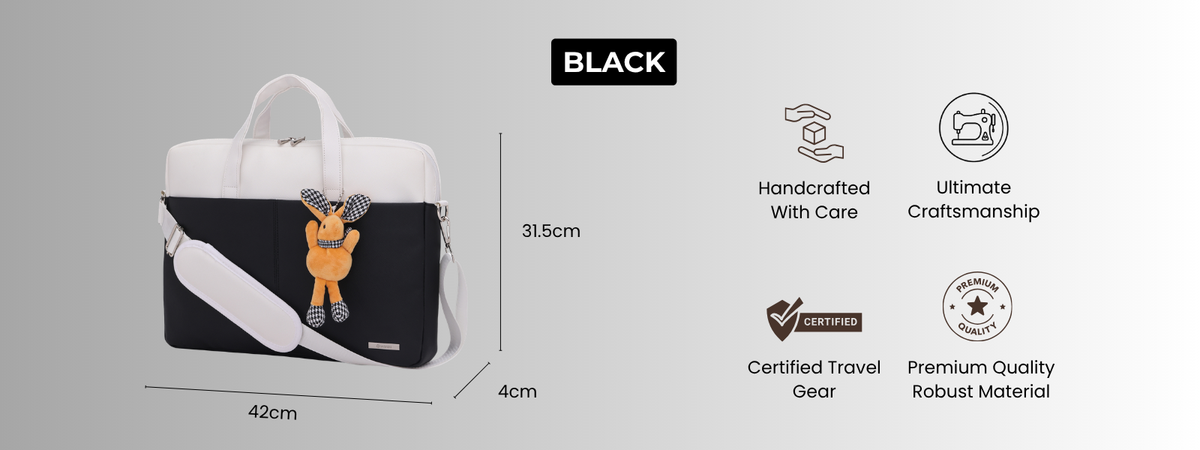 Bagabu Professional Laptop Tote Bag for Men & Women (Black)