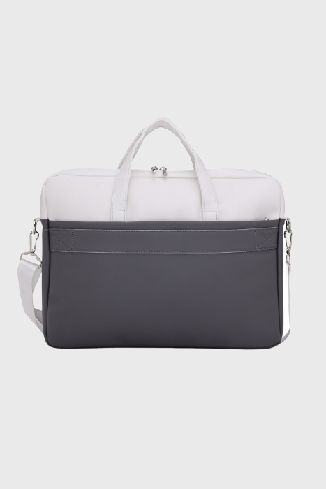 Bagabu Professional Laptop Tote Bag for Men & Women (Gray & White)