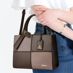 Quadra Luxe Premium Vegan Leather Tote Set (brown)