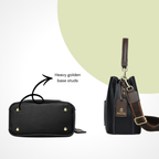 The Heart Locked Dual-Strap Handbag (Black)