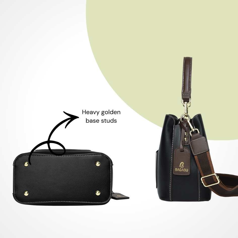 The Heart Locked Dual-Strap Handbag (Black)