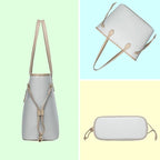 Elara Vegan Leather Tote Bag (Grey)