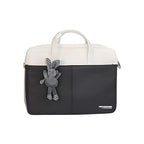 Apex PU Leather Laptop Bag with Strap (Gray& White)