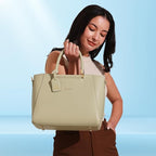 Verona Structured Vegan Leather Work Bag (Pastel Green)