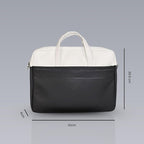 Apex PU Leather Laptop Bag with Strap (Gray& White)