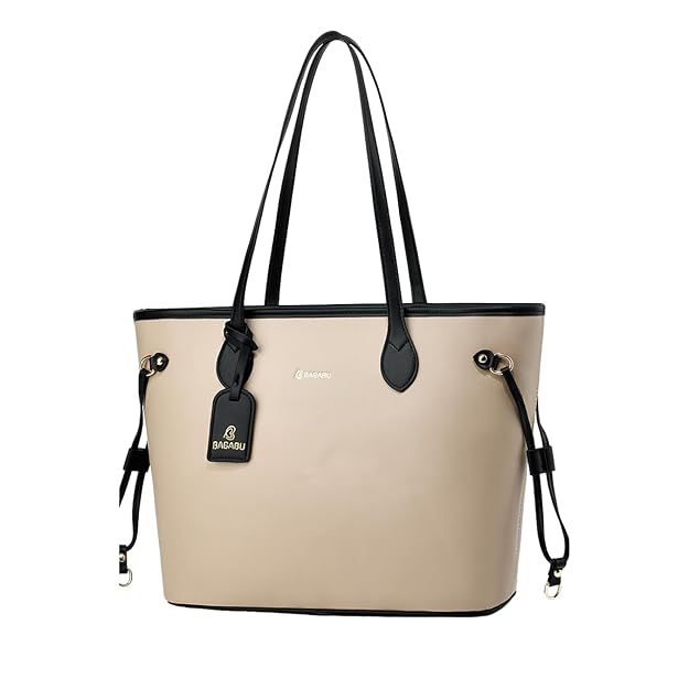 Elara Vegan Leather Tote Bag (Khaki)