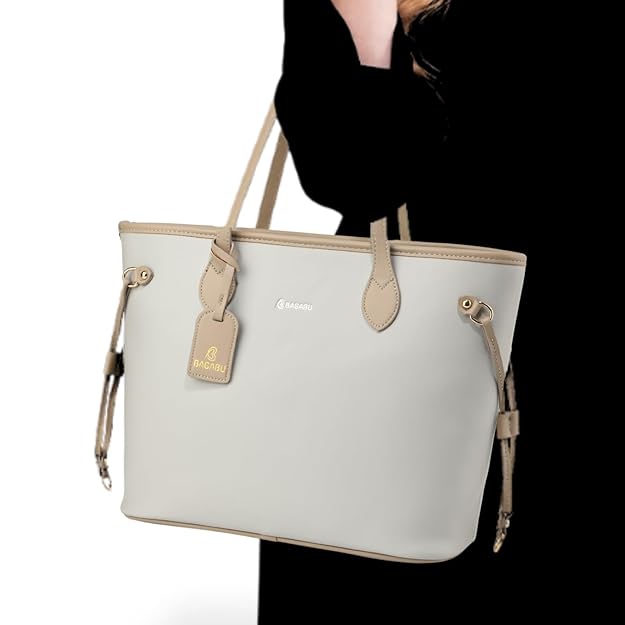 Elara Vegan Leather Tote Bag (Grey)