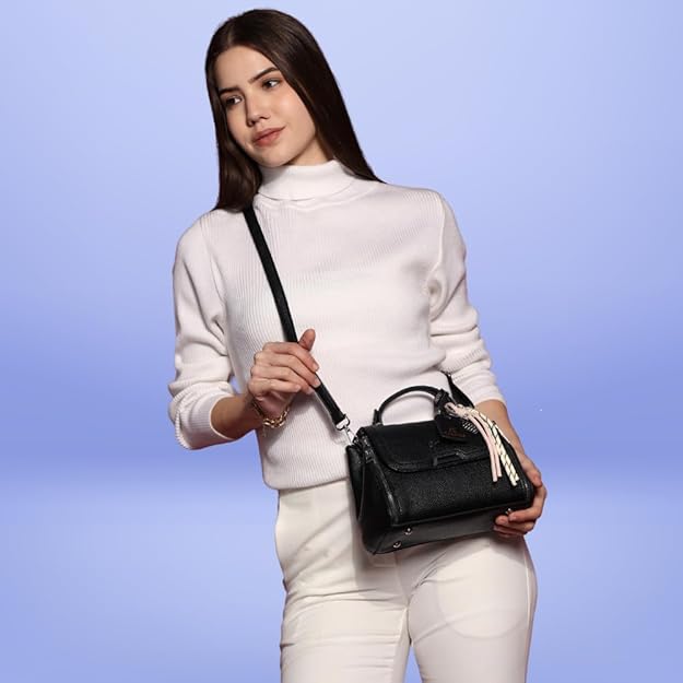 Xena mini Premium vegan leather handbag (dark black)