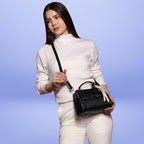 Xena mini Premium vegan leather handbag (dark black)