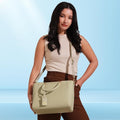 Verona Structured Vegan Leather Work Bag (Pastel Green)