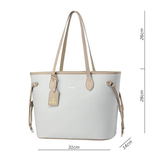 Elara Vegan Leather Tote Bag (Grey)