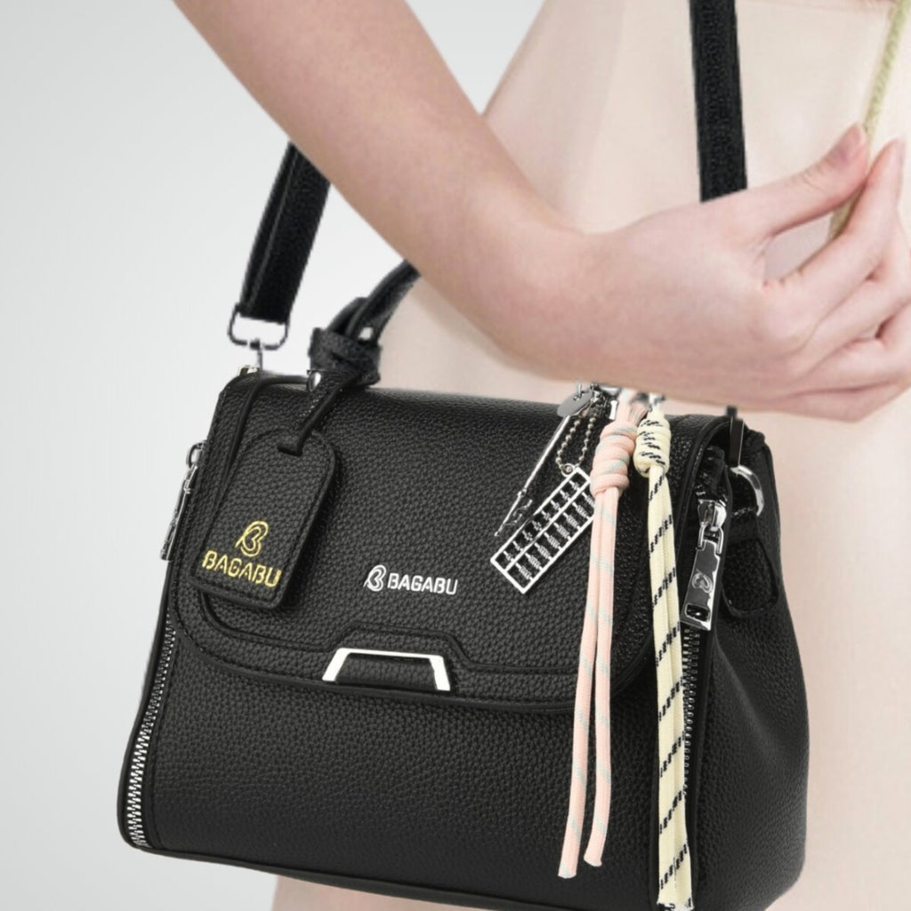 Xena mini Premium vegan leather handbag (dark black)