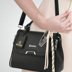 Xena mini Premium vegan leather handbag (dark black)