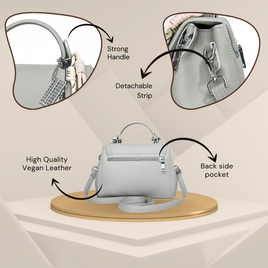 Xena mini Premium vegan leather handbag (grey)
