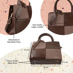 Quadra Luxe Premium Vegan Leather Tote Set (brown)